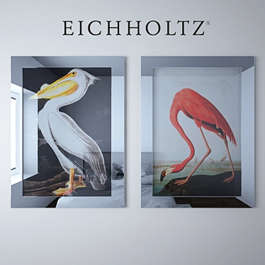  Eichholtz Mirrored Frame Prints 3D model image 1 