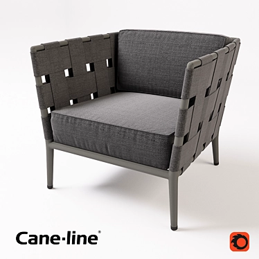 Sleek Cane Line Conic Armchair 3D model image 1 