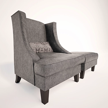 Cozy Comfort Armchair & Ottoman 3D model image 1 