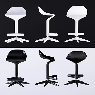 Sleek and Stylish Kartell Spoon Stool 3D model image 1 