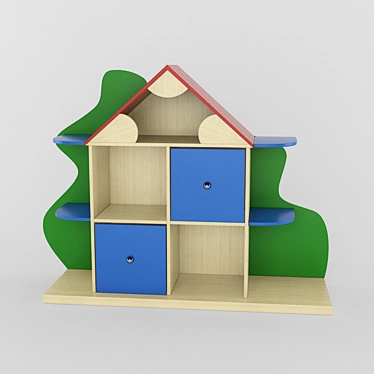 Kids' Bookshelf Home: Organize & Play 3D model image 1 
