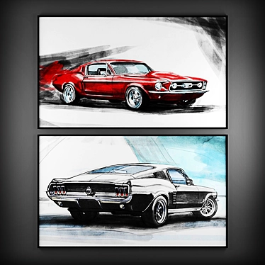 Modern Car Art Collection 3D model image 1 