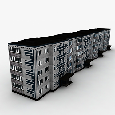 Modern 5-story Panel House 3D model image 1 