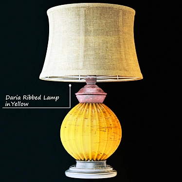 Daria Ribbed Table Lamp in Yellow