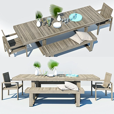 Elegant Portside Dining Set 3D model image 1 