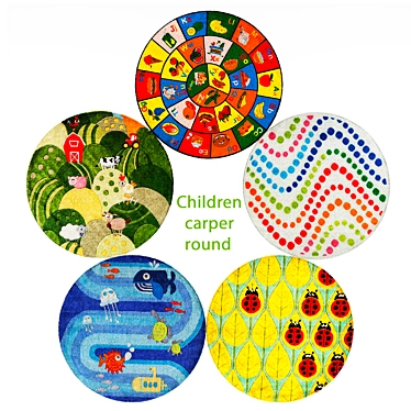 Round Children's Carpet 3D model image 1 