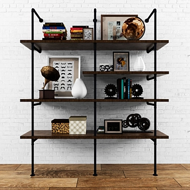 Vintag shelves loft wiht decor set