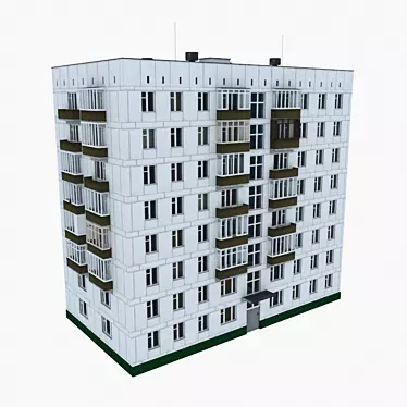 Moscow's Iconic II-18 High-rise 3D model image 1 