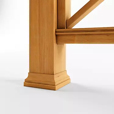 Wooden Terrace Fencing 3D model image 1 