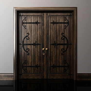 Authentic Medieval Door 3D model image 1 