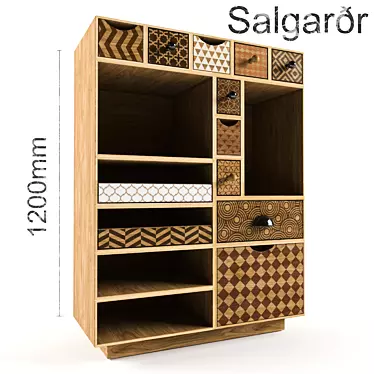 Scandi Style Salgaror Drawers 3D model image 1 