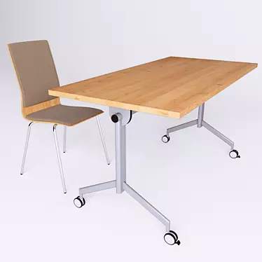 Ergonomic Office Desk Set 3D model image 1 