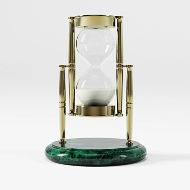 Elegant Brass Marble Hourglass 3D model image 1 