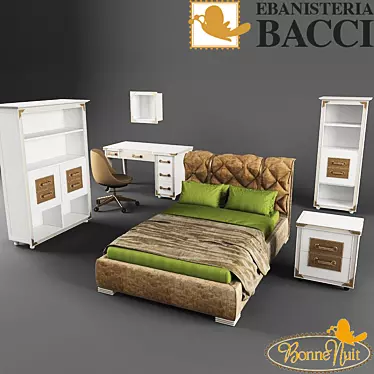 Dreamy Ebanisteria Bacci Bed Set 3D model image 1 