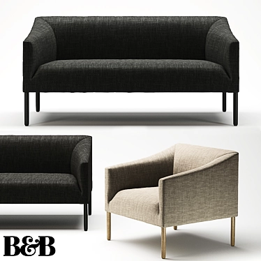 Modern Designer Sofa B&B Italia Bankside 3D model image 1 