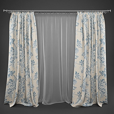 Elegant Drapes: Timeless Beauty 3D model image 1 