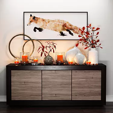 Modern Fox Decor Set 3D model image 1 