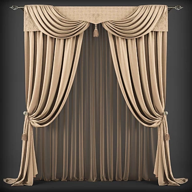 Classic Elegance: Timeless Curtains 3D model image 1 