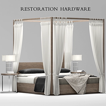 Modern Machinto Four-Poster: Timeless Elegance 3D model image 1 