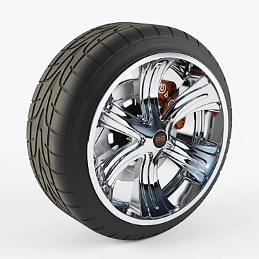 Luxury 22" Low Profile Wheel 3D model image 1 