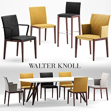 Modern Dining Set: Table & Chairs by Walter Knoll 3D model image 1 