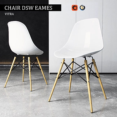 Vitra DSW Eames Side Chair: Stylish and Functional 3D model image 1 