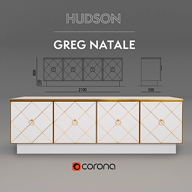 Hudson Credenza: Elegant Storage Solution 3D model image 1 