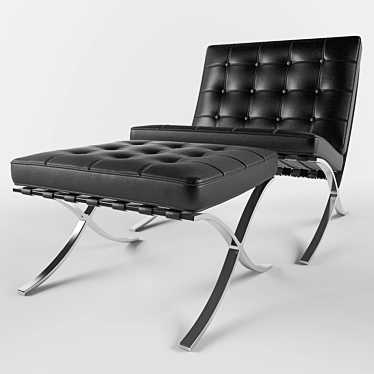 Luxury Barcelona Chair - Modernist Design 3D model image 1 