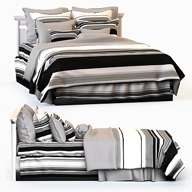 Striped Linens Set 3D model image 1 