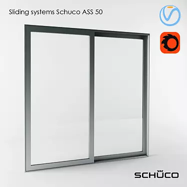Schuco ASS 50 Sliding Door - Modern Aluminum Solution 3D model image 1 