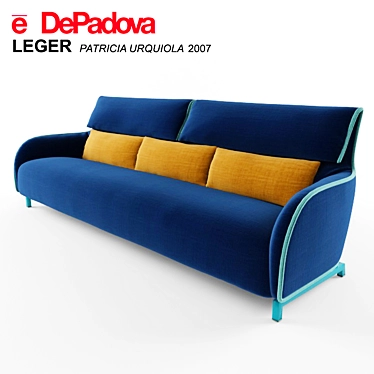 DePadova Leger: Elegant 3-Seater Sofa 3D model image 1 