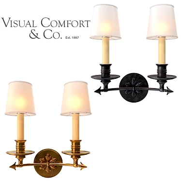 Elegant Arrow Double Wall Sconce 3D model image 1 