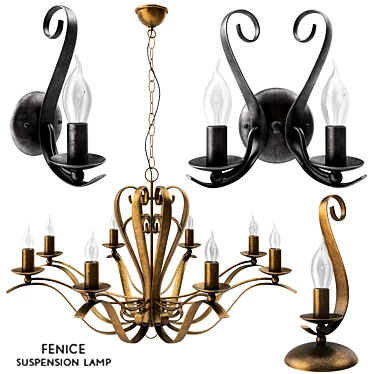 Elegant Fenice Wall Light 3D model image 1 