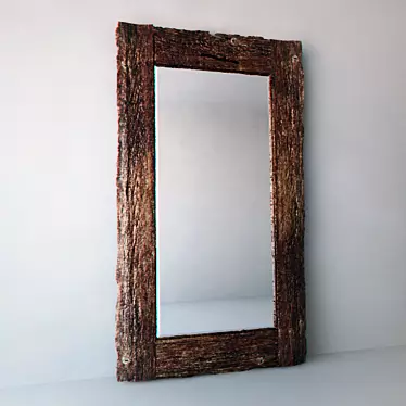 Wooden Framed Mirror 3D model image 1 