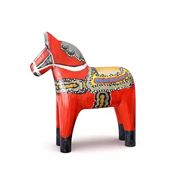 Etno Wood Horse Sculpture 3D model image 1 