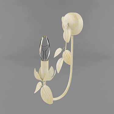 Elegant Ivory Floral Wall Sconce 3D model image 1 