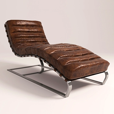 Regina Andrew Vintage Leather Chaise Lounge 3D model image 1 