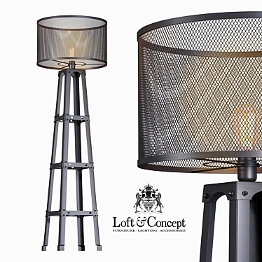 Radial Cage Floor Lamp 3D model image 1 