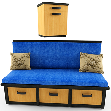 Modern Sofa Set with Stand 3D model image 1 