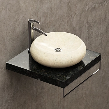Sleek Stone Sink 3D model image 1 