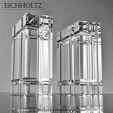 EICHHOLTZ Crystal Bookend Linea (Set of 2) 3D model image 1 