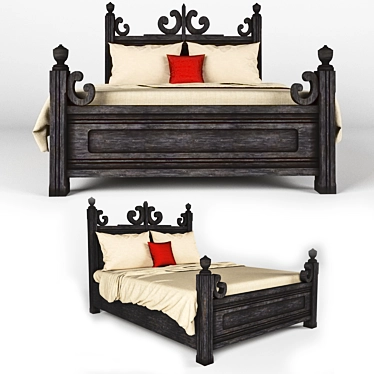 Ethnic Style Bed, Unknown Manufacturer, 2m*1.6m 3D model image 1 