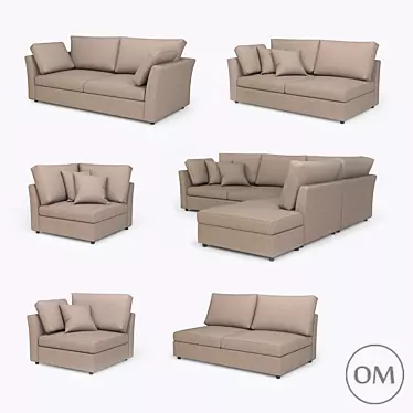 Versatile Modular Sofa CLAUDE 3D model image 1 