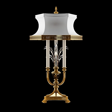 Beveled Arcs Gold Table Lamp 3D model image 1 