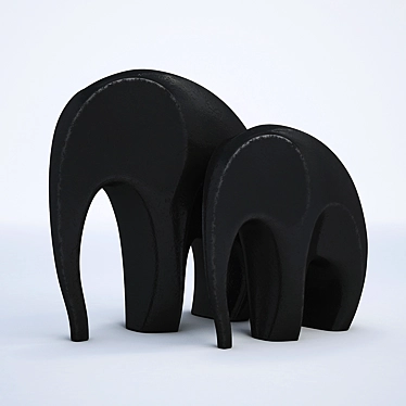 Graceful Elephant Sculpture 3D model image 1 