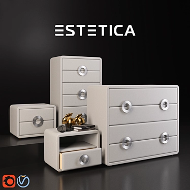 Estetica Metropol Set: Stylish Furniture in 3 Color Options 3D model image 1 