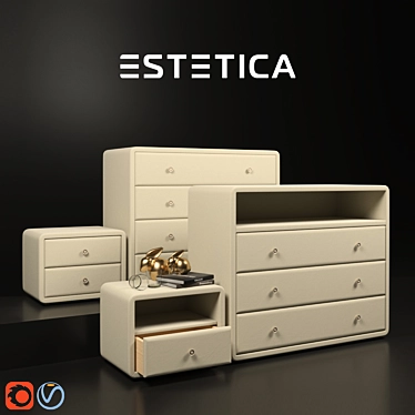 Estetica Metropol Set: Functional and Stylish Bedroom Furniture 3D model image 1 