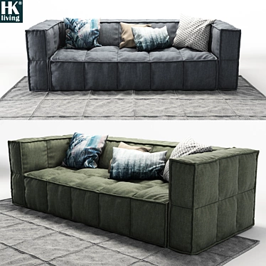 Sleek Scandinavian Sofa by HK Living 3D model image 1 