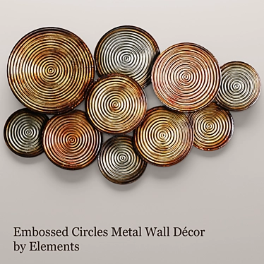 Embossed Circles Metal Wall Art 3D model image 1 