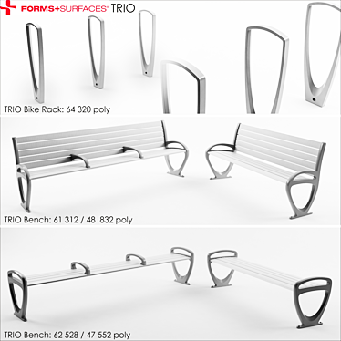  Minimalist Bench Collection - Sleek and Stylish Design 3D model image 1 